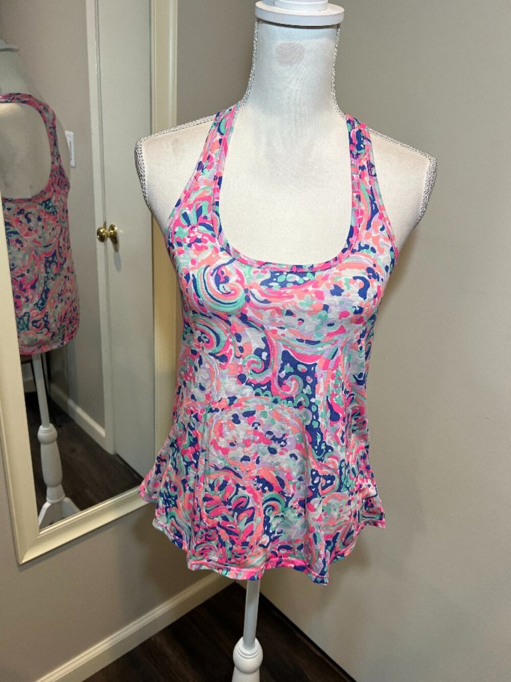 Lilly Pulitzer Multicolored Luxletic Racerback Tank Top, Size XS